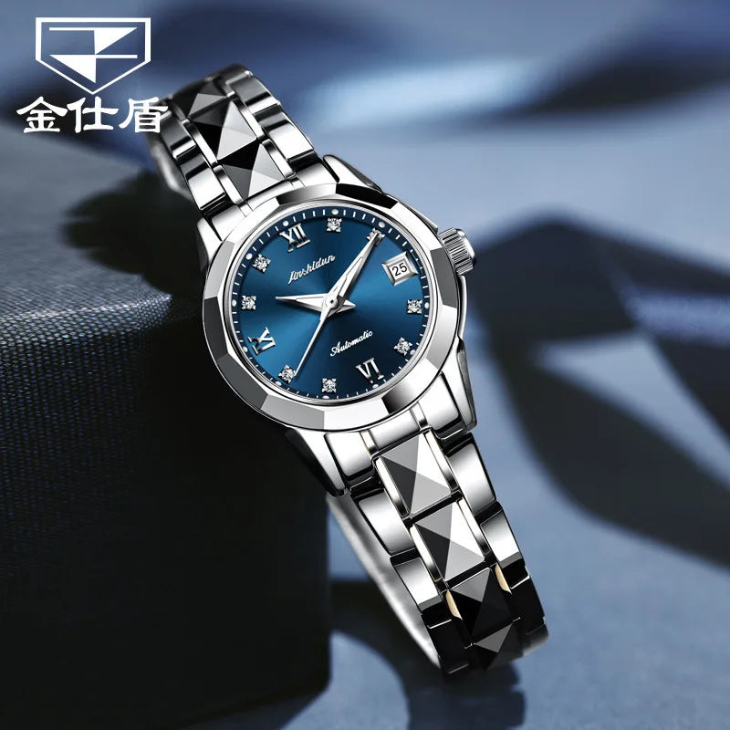 JSDUN Fashion Fashion Womens Watch New Waterproof Ladies Watch High Quality Tungsten Steel Automatic Mechanical Watches for Women