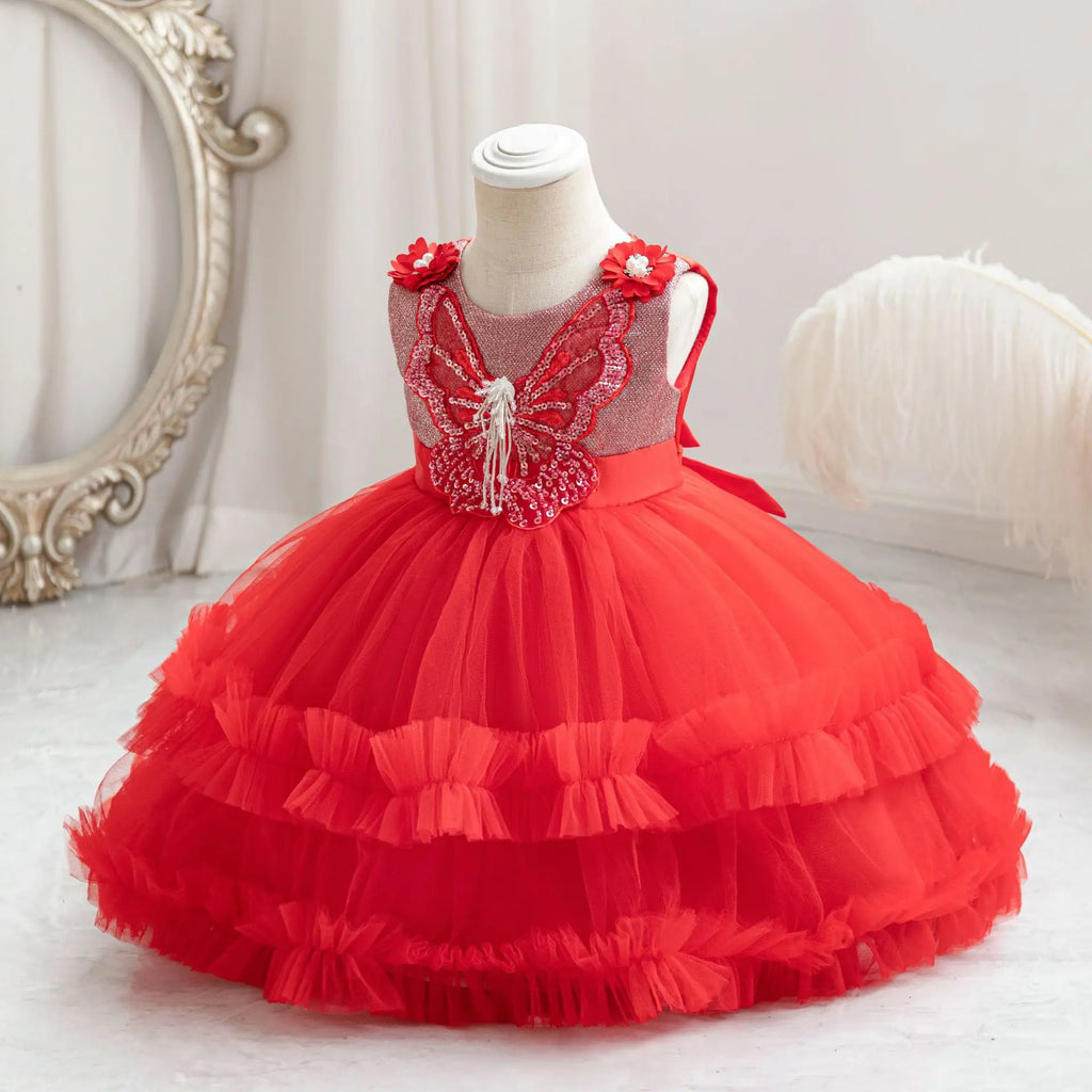 Girls Summer Dresses Applique Lace Infant Baby Girl Princess Toddler Birthday Party Wedding Dress Clothes
