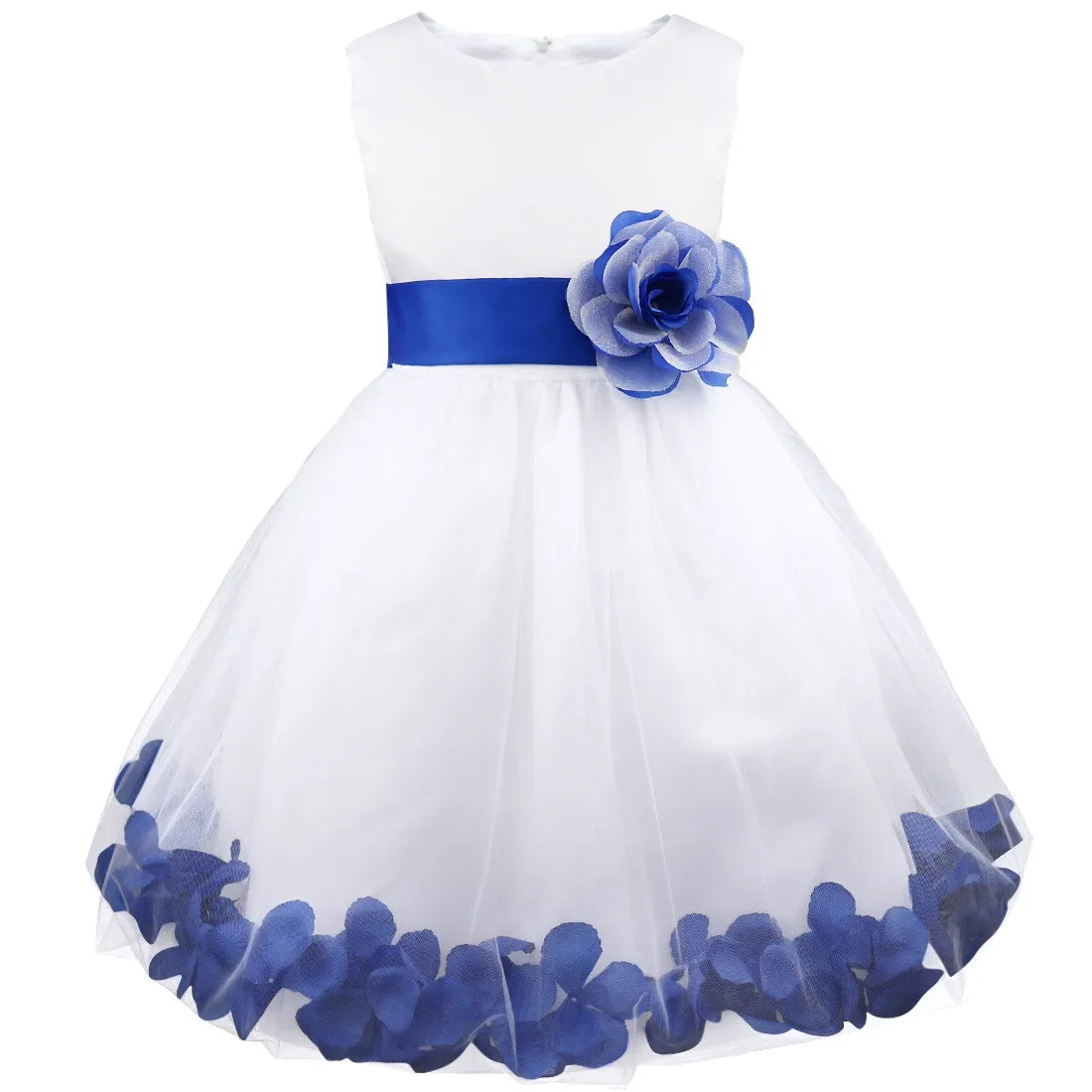 Baby Kids Girls Bowknot Flower Girl Dress Princess Birthday Party Tutu Dress Petals Wedding Pageant Bridesmaid Dresses Ball Gown