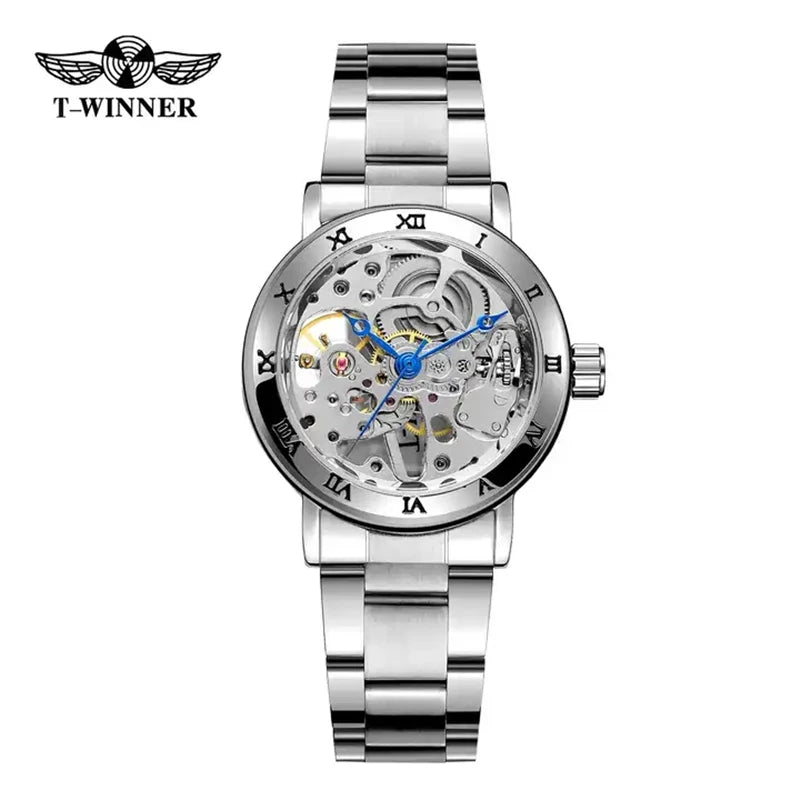 Winner Women's Watches 208 New Tourbillon Style Original Handwinder Mechanical Watch for Woman Waterproof Ladies Watch