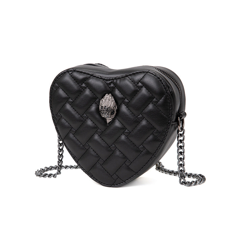 European and American Cross-border Women's Bag Peach Heart Diamond Crossbody Bag Eagle Bird Head Shoulder Bag Chain Women's Bag Guangzhou KurtGeiger