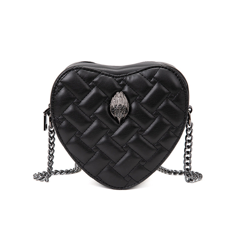 European and American Cross-border Women's Bag Peach Heart Diamond Crossbody Bag Eagle Bird Head Shoulder Bag Chain Women's Bag Guangzhou KurtGeiger