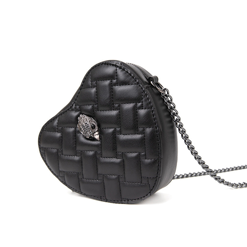 European and American Cross-border Women's Bag Peach Heart Diamond Crossbody Bag Eagle Bird Head Shoulder Bag Chain Women's Bag Guangzhou KurtGeiger