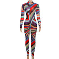 Geometric Patterned Long Dr f High Ne Busin Casual Polyester Fiber High Waist Splice Skirt Single Piece