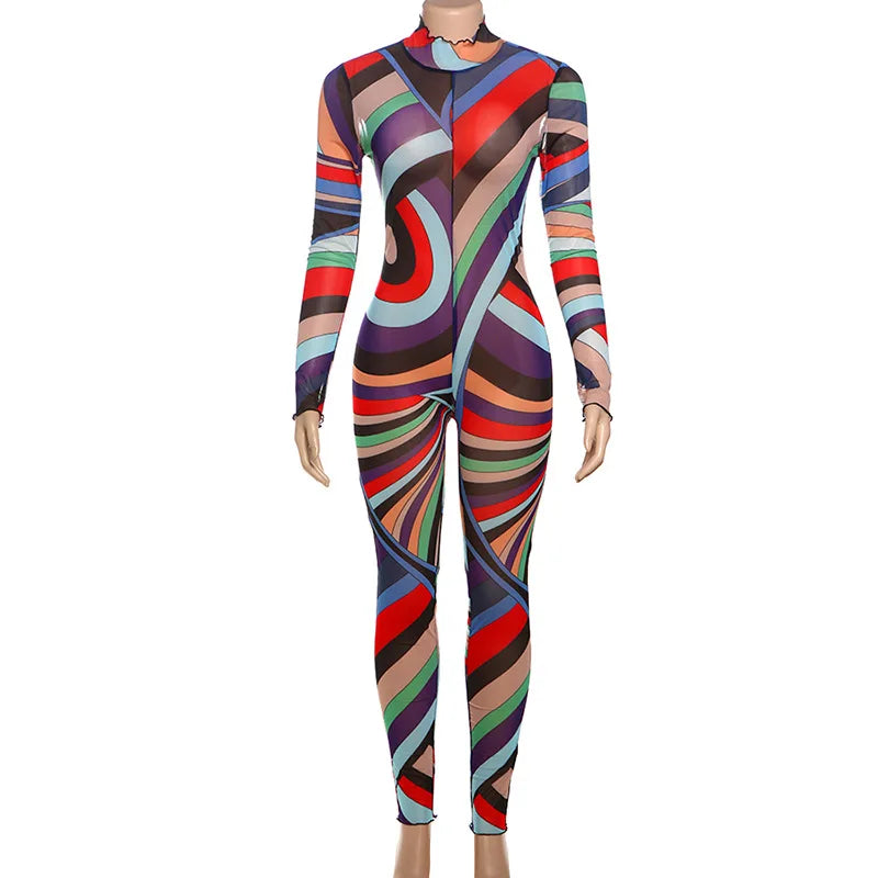 Geometric Patterned Long Dr f High Ne Busin Casual Polyester Fiber High Waist Splice Skirt Single Piece