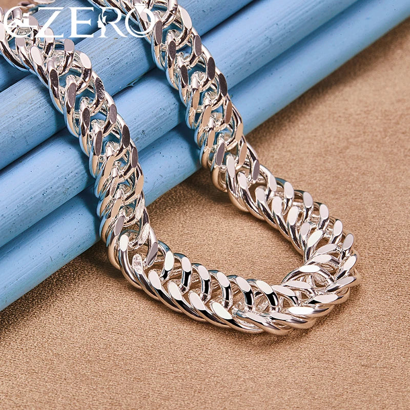 925 Sterling Silver 20 Inches 10MM Chain Necklace For Man Women Noble Luxury Fashion Jewelry Wedding Accessories Charms Gift