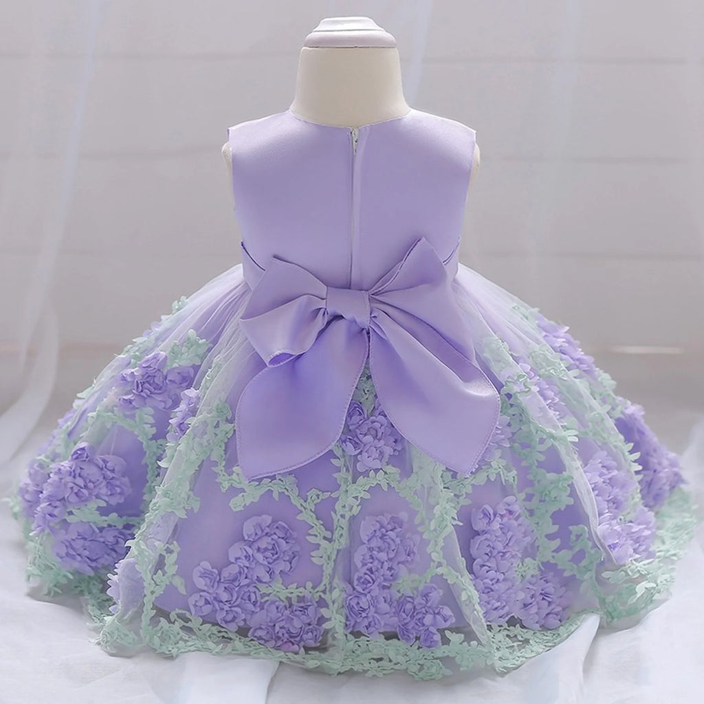 Baby Girl Frist Birthday Baptism Dresses Kids Lace Flower Dress for Little Girls Party Wedding Toddler Infant Christmas Clothing