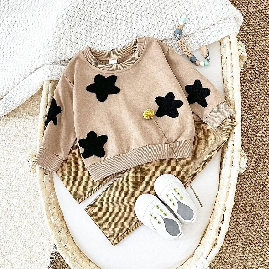 New Infant Suit Baby Girl Clothes Newborn Boys Infant Sets Cotton Comfortable Spring Autumn Floral Sweatshirt Top+Long Pants