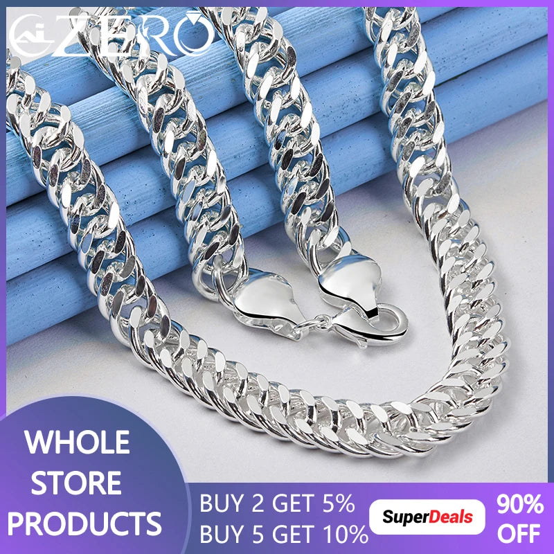 925 Sterling Silver 20 Inches 10MM Chain Necklace For Man Women Noble Luxury Fashion Jewelry Wedding Accessories Charms Gift