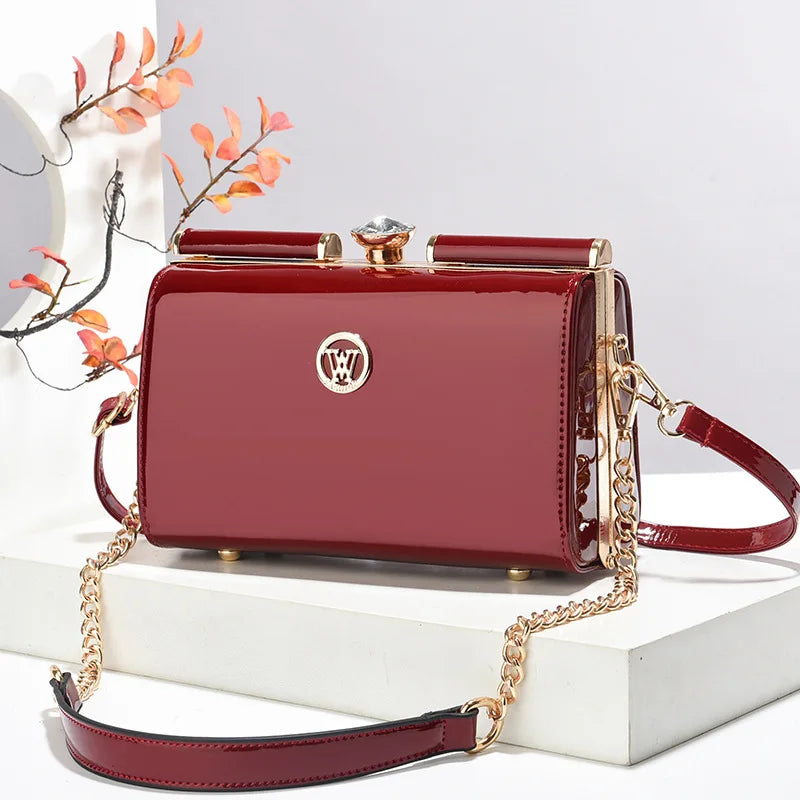 New Women Handbags Fashion Embossed Craftsmanship Portable Shoulder Bag Top-handle Diamond Ladies Bag Wedding Party Bags