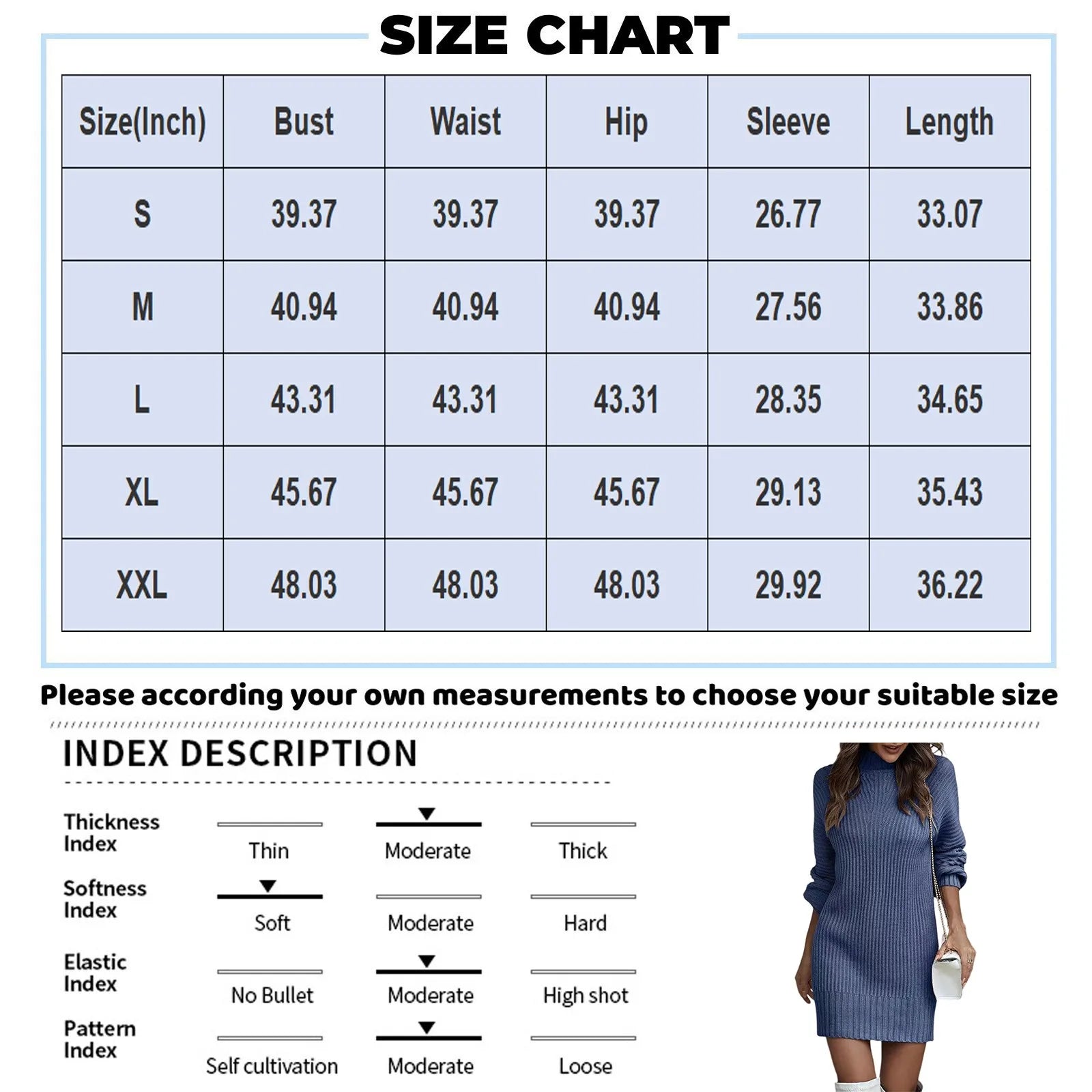 Women's Knitted Dress Autumn Winter Turtleneck Sweater Dress  Solid Color Long Sleeve Casual Fashion Knitted Sweater Dresse