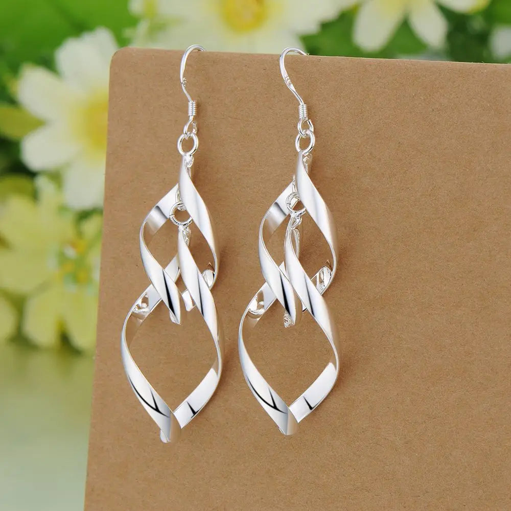NEW 925 Sterling Silver Earrings Hot Hearts For Women Exquisite Student Girlfriend Jewelry Accessories Wedding Fashion Gift