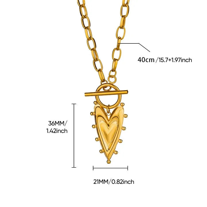 Stainless Steel Love Heart Necklace For Women 2025 New Trendy Lip Chain Simple Pendant Necklace Jewelry free shipping