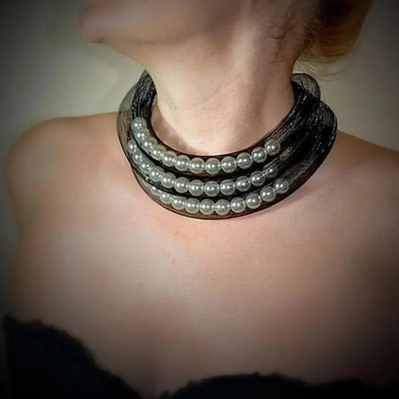 Chain Pendant Necklaces Women Statement Mesh Match Pearl Boho Gothic Handmade Necklaces Jewelry 2024 New Designer Luxury