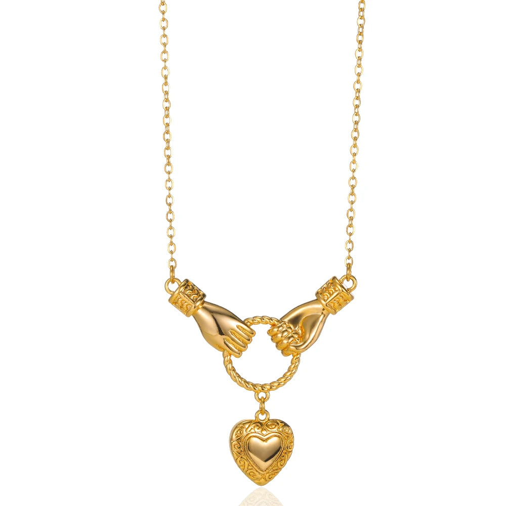 Stainless Steel Love Heart Necklace For Women 2025 New Trendy Lip Chain Simple Pendant Necklace Jewelry free shipping