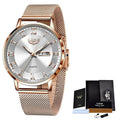 LIGE 2024 New Watch Women Luxury Watches Ladies Creative Steel Women's Bracelet Watches Female Waterproof Clock Relogio Feminino