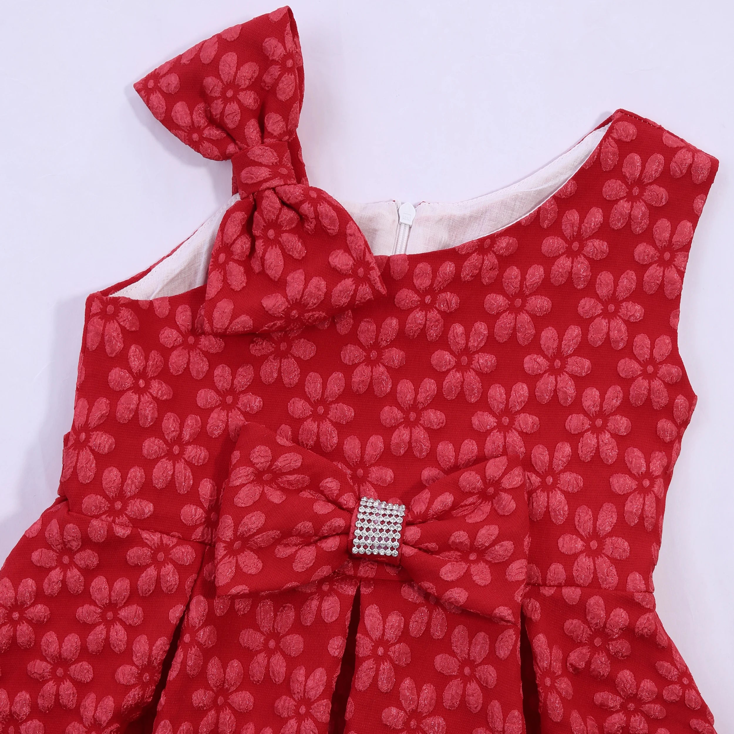 Young girl's dress with bow pattern - elegant princess birthday party attire