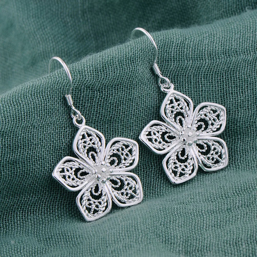 NEW 925 Sterling Silver Earrings Hot Hearts For Women Exquisite Student Girlfriend Jewelry Accessories Wedding Fashion Gift