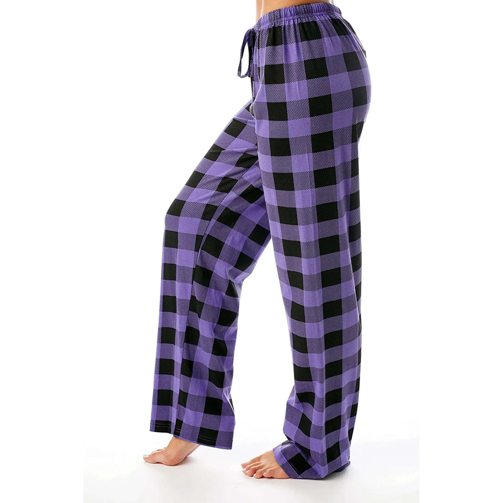 Pantalon Y2k Casual Pants Elastic Plaid Thin And Comfortable 2024 spring autumn Pajama Pants With Loose Drawstring Wide Leg Pant