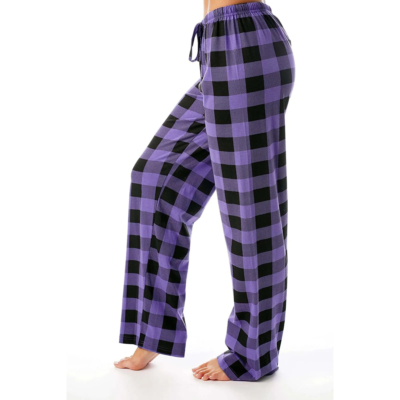 Pantalon Y2k Casual Pants Elastic Plaid Thin And Comfortable 2024 spring autumn Pajama Pants With Loose Drawstring Wide Leg Pant