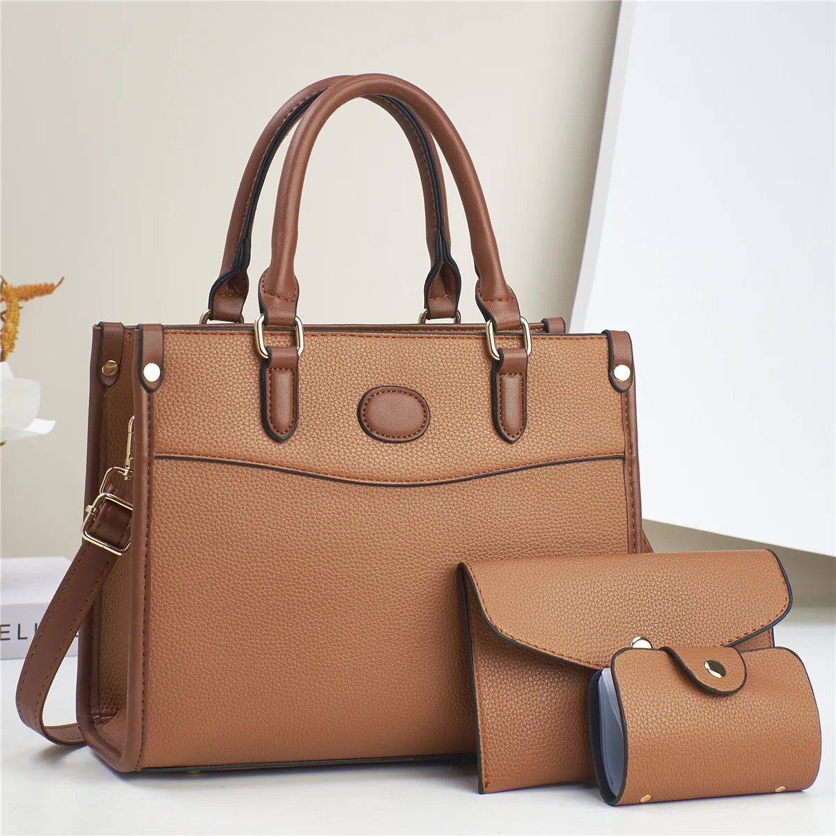 Brand 3 Piece Set Women's Bags 2024 New Large Capacity Tote Bag High Quality Leather Women Handbag Luxury Designer Shoulder Bag