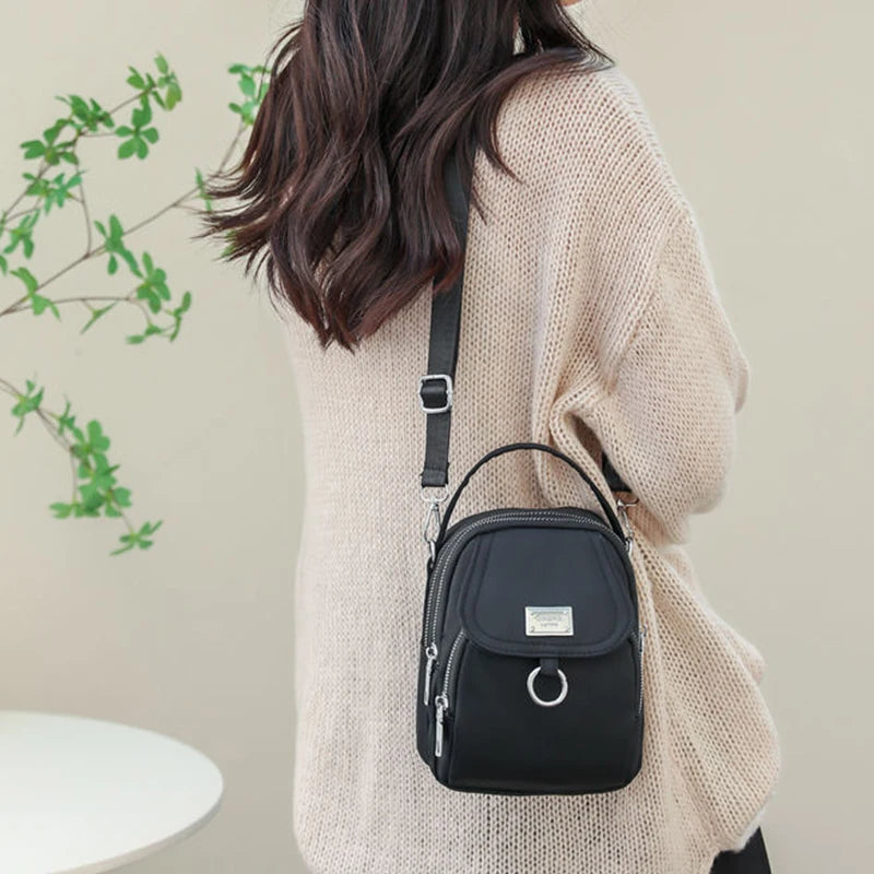 Oxford fabric crossbody bag, single shoulder strap, suitable for both men and women, versatile canvas small bag