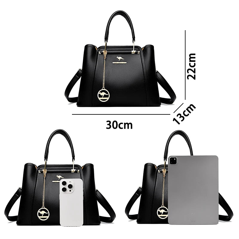 Luxury Handbags Women Bags Designer 3 Layers Soft Leather Shoulder Crossbody Sac Ladies Large Capacity Shopping Messenger Tote