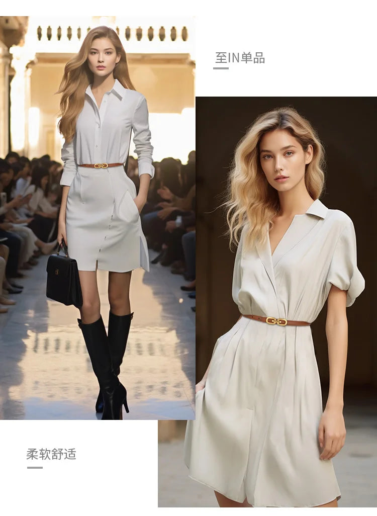 Elegant Women Skinny Belt genuine Leather Belts for Jeans Ladies Gold Buckle Thin Waist Belt for Dresses