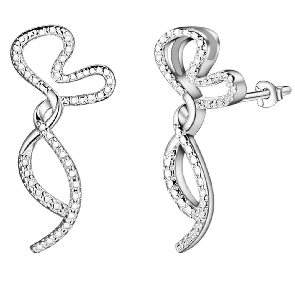 NEW 925 Sterling Silver Earrings Hot Hearts For Women Exquisite Student Girlfriend Jewelry Accessories Wedding Fashion Gift