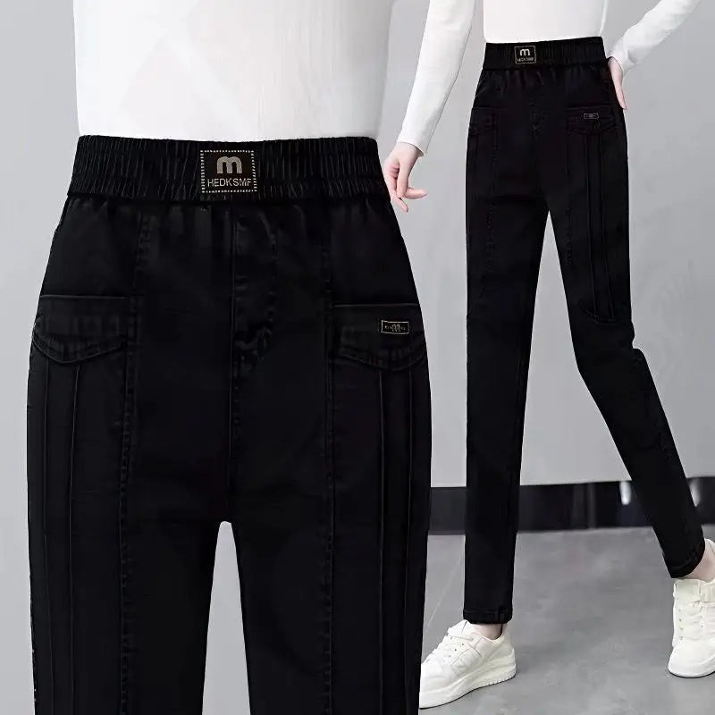 New Style of Jeans Women in Spring Autumn Casual Versatile High-waisted Small Feet