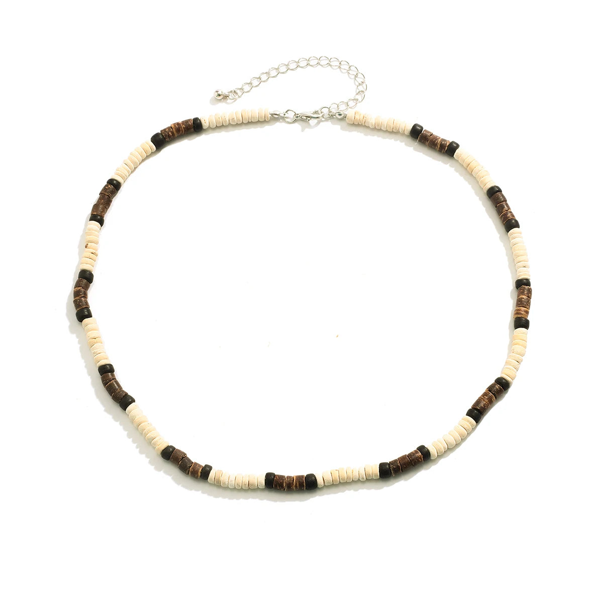 Fashion Men Summer Beach Wooden Bead Surfer Necklace Simple Geometric Tribal Ethnic Handmade Chain Steampunk Male Jewelry Gift