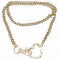 Heart Y-Necklace Link Chain Necklace No Fading Durable Choker with Tail Necklace Scratch Resistant Adjustable