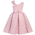 Young girl's dress with bow pattern - elegant princess birthday party attire