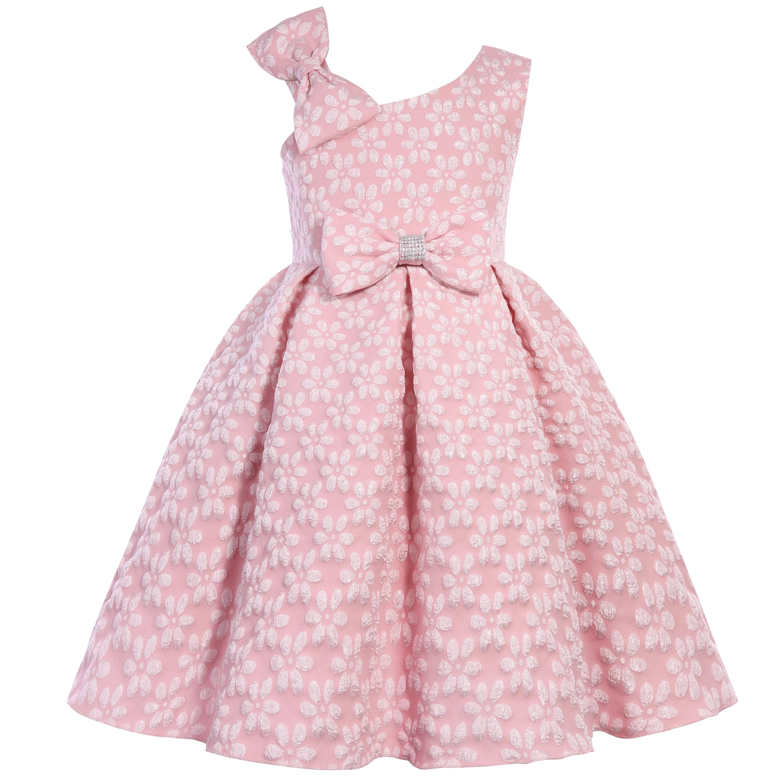 Young girl's dress with bow pattern - elegant princess birthday party attire