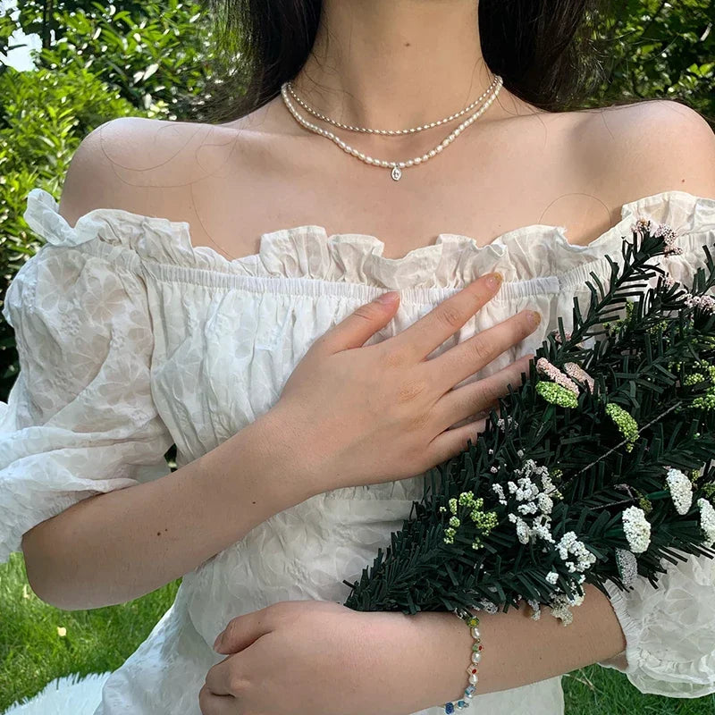 925 Sterling Silver Necklace With Simple Geometric Beads Choker Shiny And Delicate Collarbone Chain For Women's Fashion Jeweller