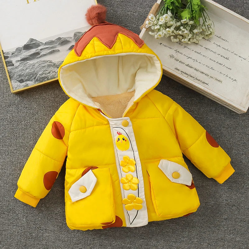 1-5 Years Old Baby Girls Boys Winter Warm Coat Fashion Children Comfortable Clothing Toddlers Costume Lovely Cartoon Kids' Wear