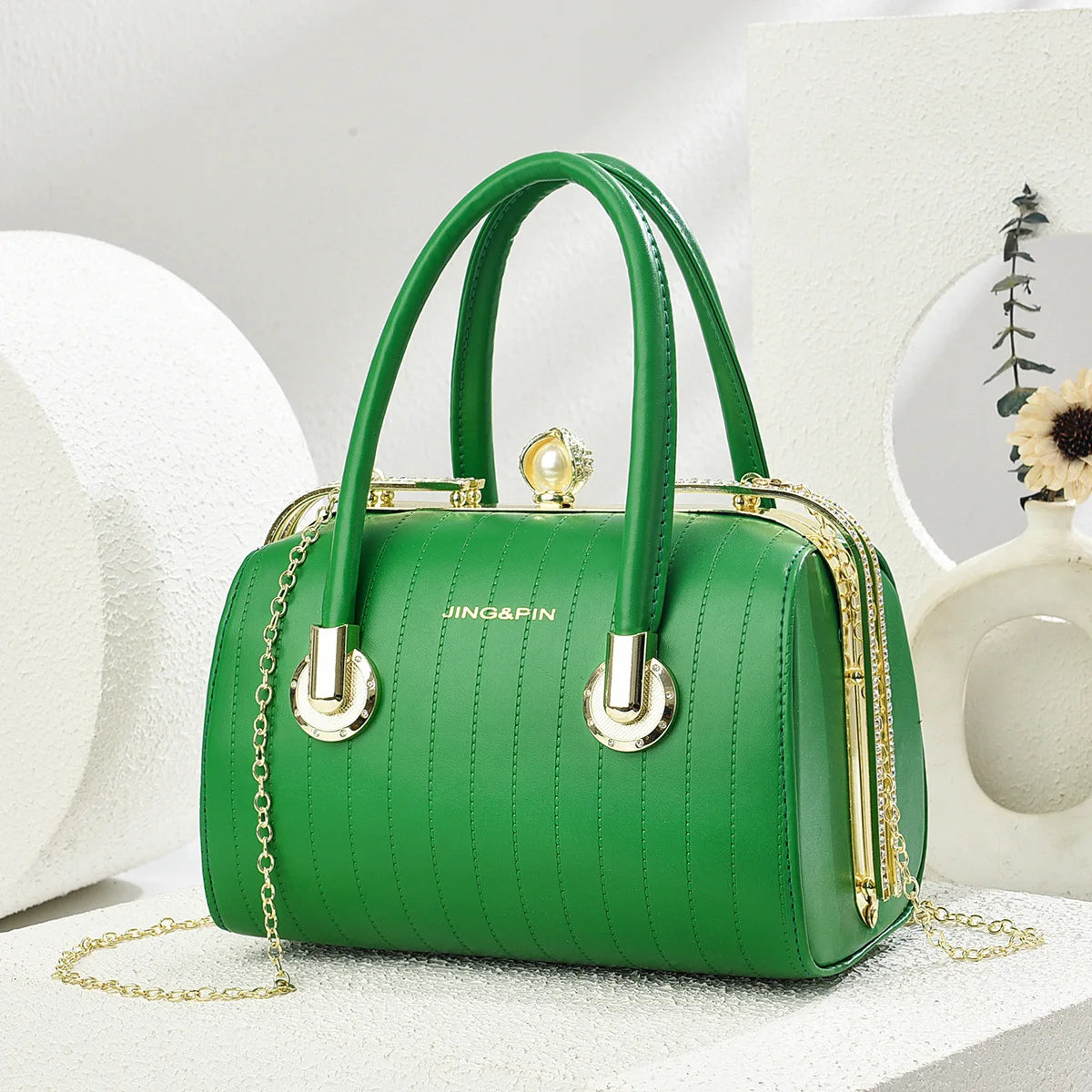 Retro Pu Leather Women's Handbag Fashion Girls Crossbody Shoulder Bag High-quality Exquisite Women's Boston Pillow Bag