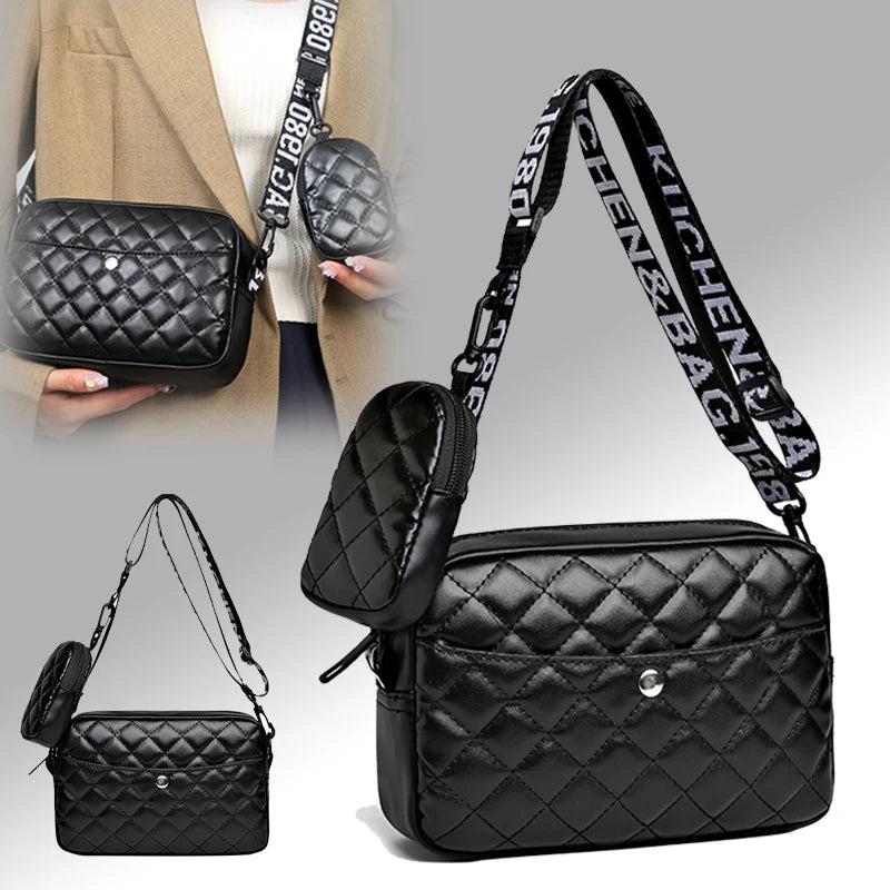 Neutral style shoulder bag for men and women, mother and child, single-layer pocket, solid color PU material