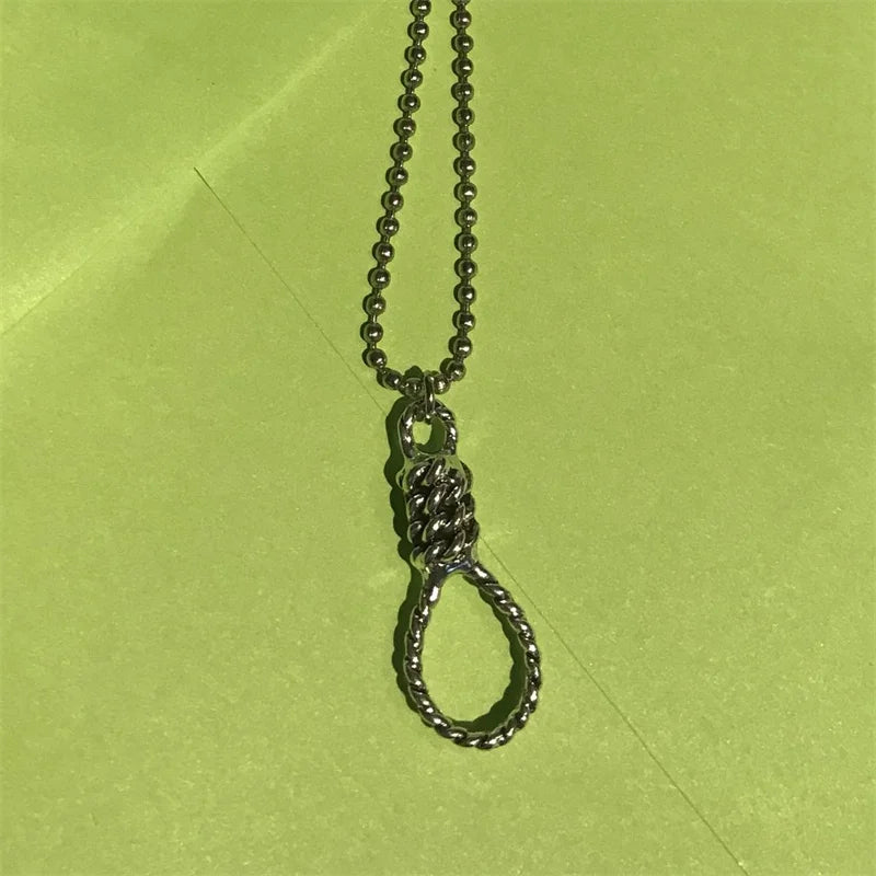 Hangman’s noose chain link necklace alternative fashion grunge unisex accessories noose ballchain necklace