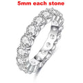 Smyoue 2-5mm Full Moissanite Ring for Women Sparkling Wedding Eternity Bands 100% S925 Sterling Silver Jewelry Classic Ring