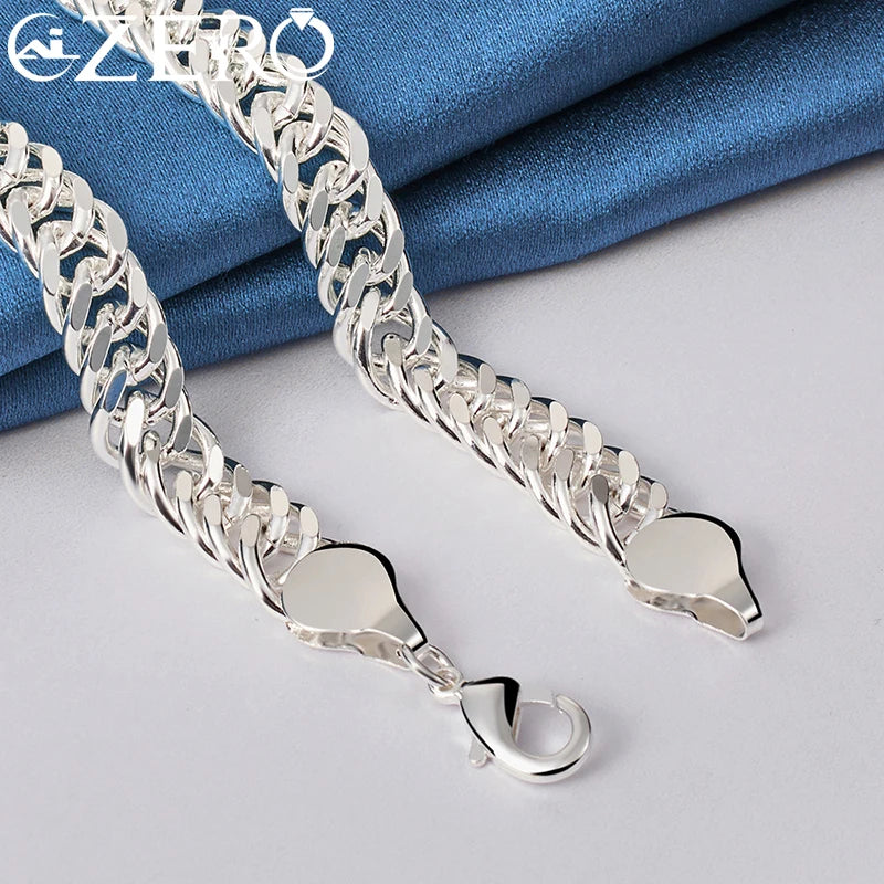 925 Sterling Silver 20 Inches 10MM Chain Necklace For Man Women Noble Luxury Fashion Jewelry Wedding Accessories Charms Gift