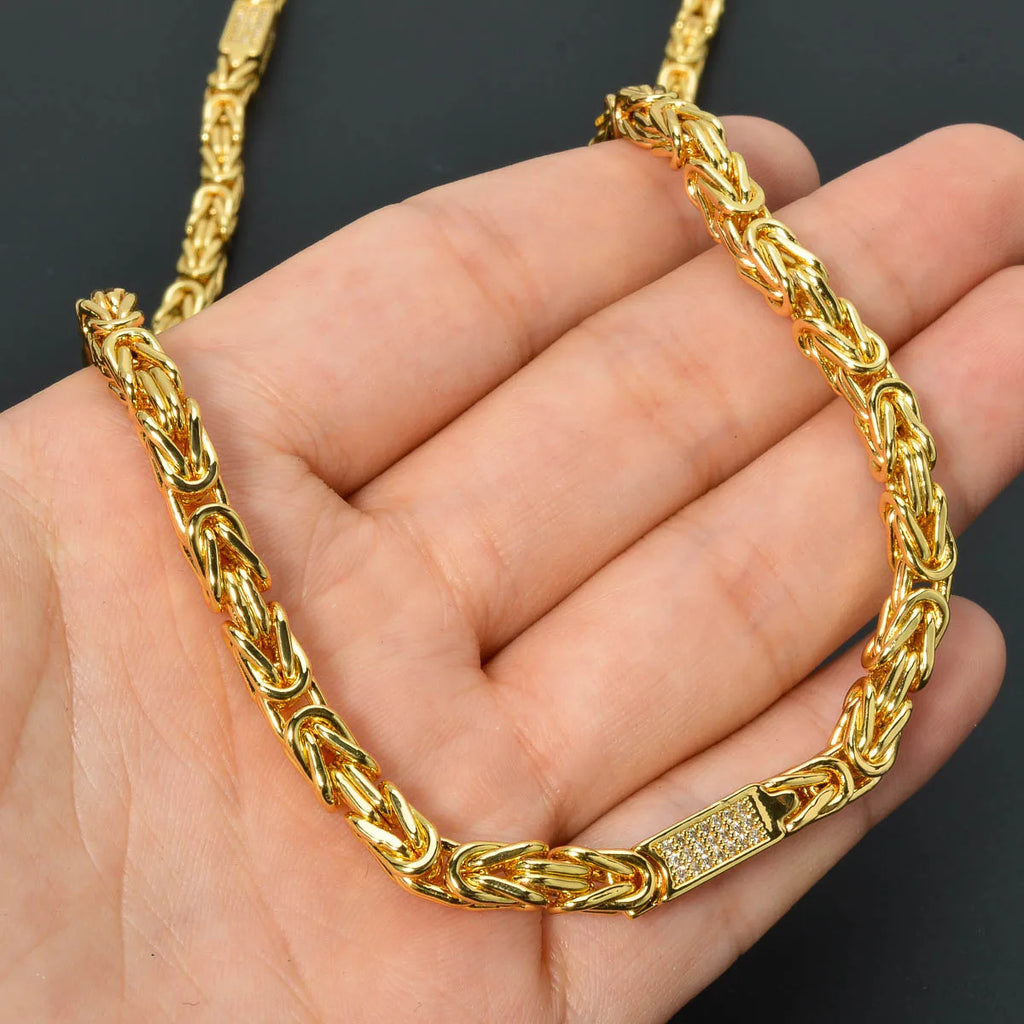24in/28in Snake Chain 18K Gold Color Plated Necklace African Bridal Wedding Accessories Trend Fashion Birthday Gift for Wife