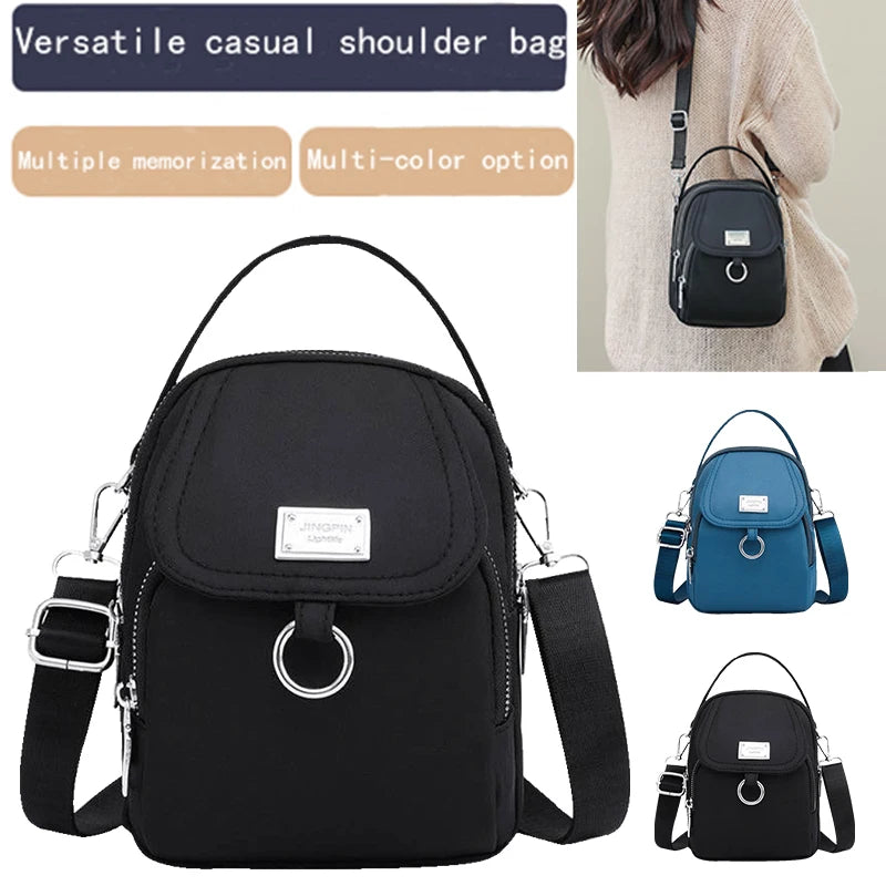 Oxford fabric crossbody bag, single shoulder strap, suitable for both men and women, versatile canvas small bag