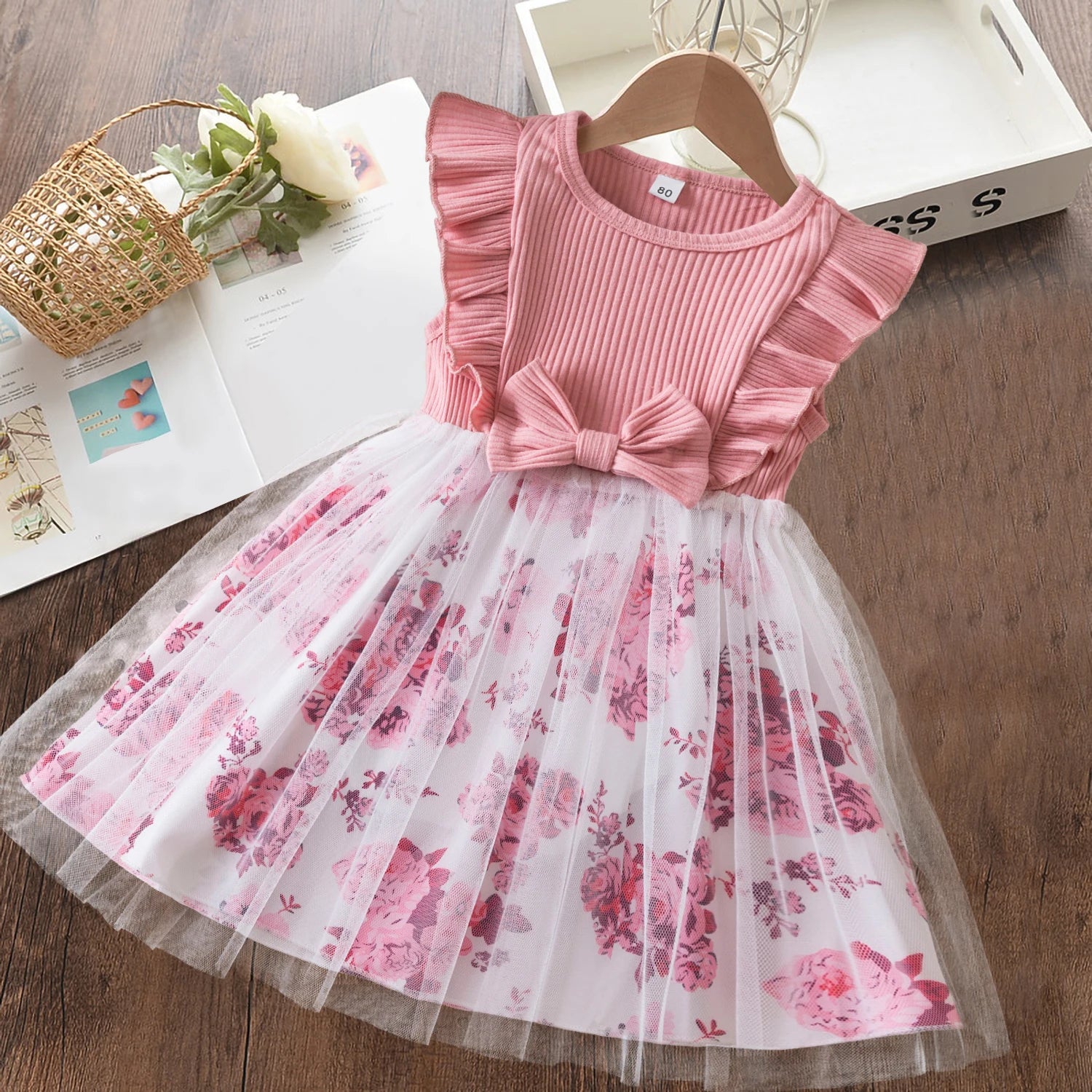 2024 New Summer Dress for Girls 2 3 6 Yrs Tulle Casual Baby Clothes Birthday Party Princess Dress Holiday/Vacation Kid's Clothes