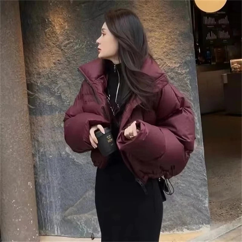 Women's Winter Parkas 2024 New Thick Streetwear All Match Ladies Down Cotton Jacket Comfortable Simple Short Female Warm Coat