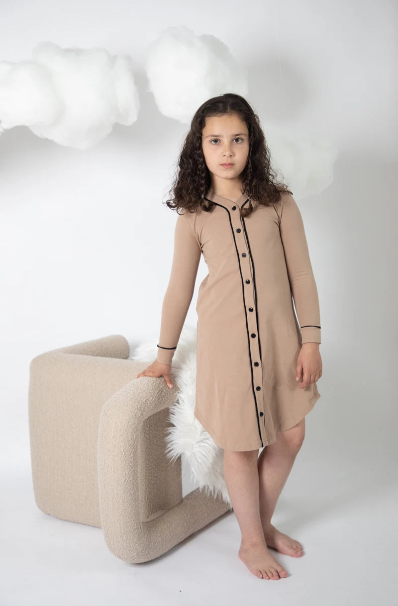 AS boy girl button pjs long sleeve autumn winter dress