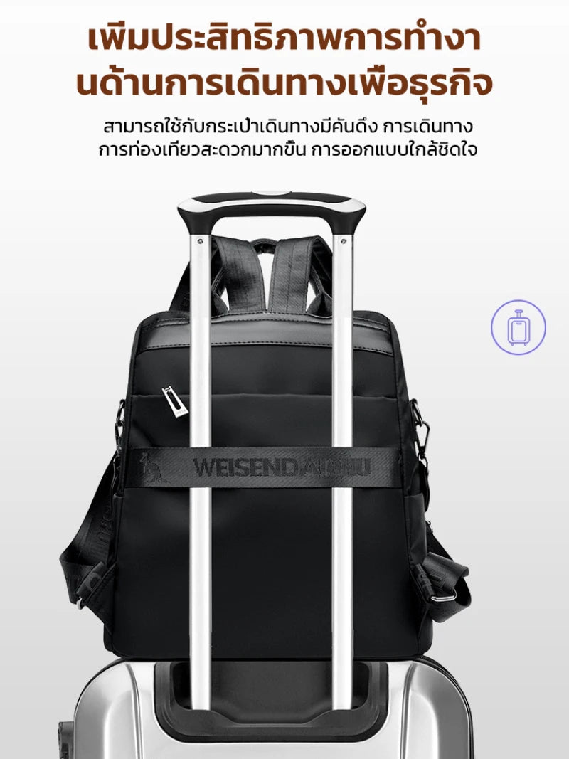 Women's Backpack Large Capacity Multifunctional Oxford Cloth Travel Backpack Bag Thickened Commuter Schoolbag Women's Multi-Back