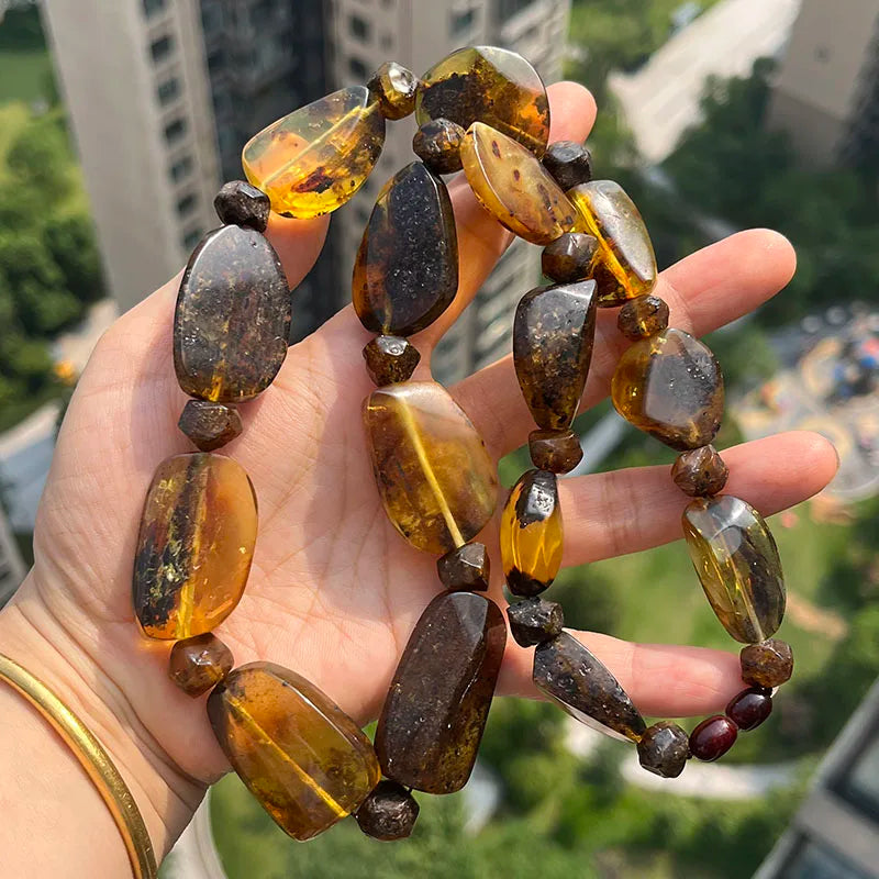 Big New Natural Amber Necklace for Gift European Baltic Original Beads Gogerous 100% Original Real Jewelry Supplier Wholesale