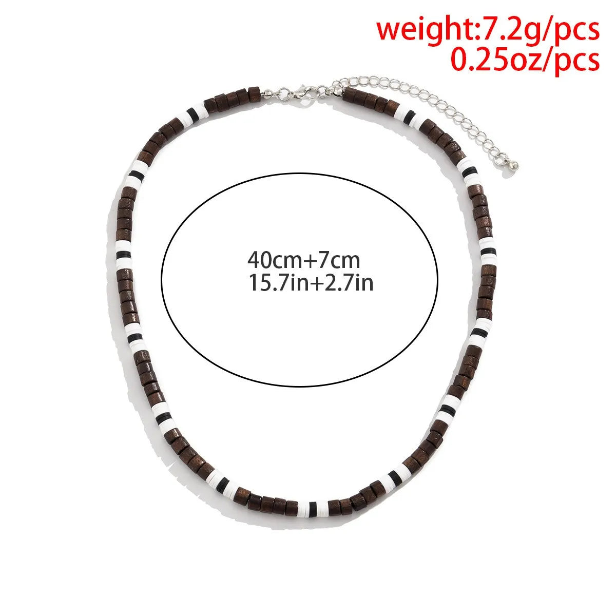 Bohemian Spliced Wood Bead Necklace Long Diamond Necklace