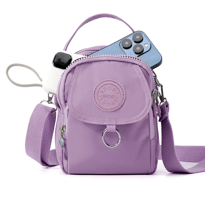 Men's and women's single-shoulder crossbody bags, stylish and casual mini solid-color handbags